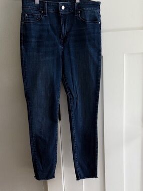 Fidelity Jeans Gwen High Waist Ankle Length Dark Rinse Raw Hem Skinny Jeans 30